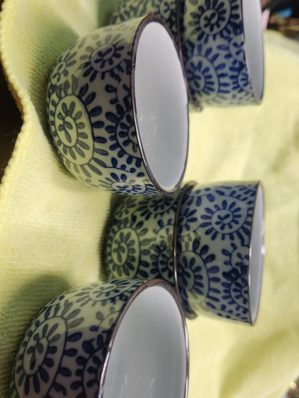 Blue Floral Porcelain Tea Cup Set - Unbranded